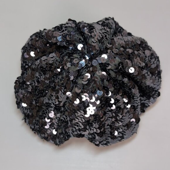 3/$20 Childrens Place Sequin Beret Hat Gunmetal Silver Gray Party Fashionista - Picture 5 of 11